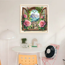 Load image into Gallery viewer, Yishu - Window And Flowers - 50*50CM 11CT 3 Stamped Cross Stitch
