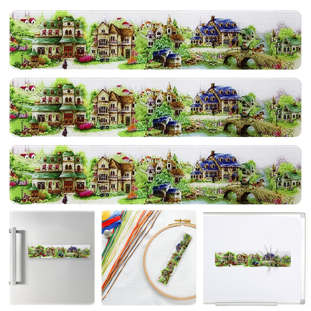 Acrylic European Town Cross Stitch Needle Minder Aesthetic Fridge Magnets