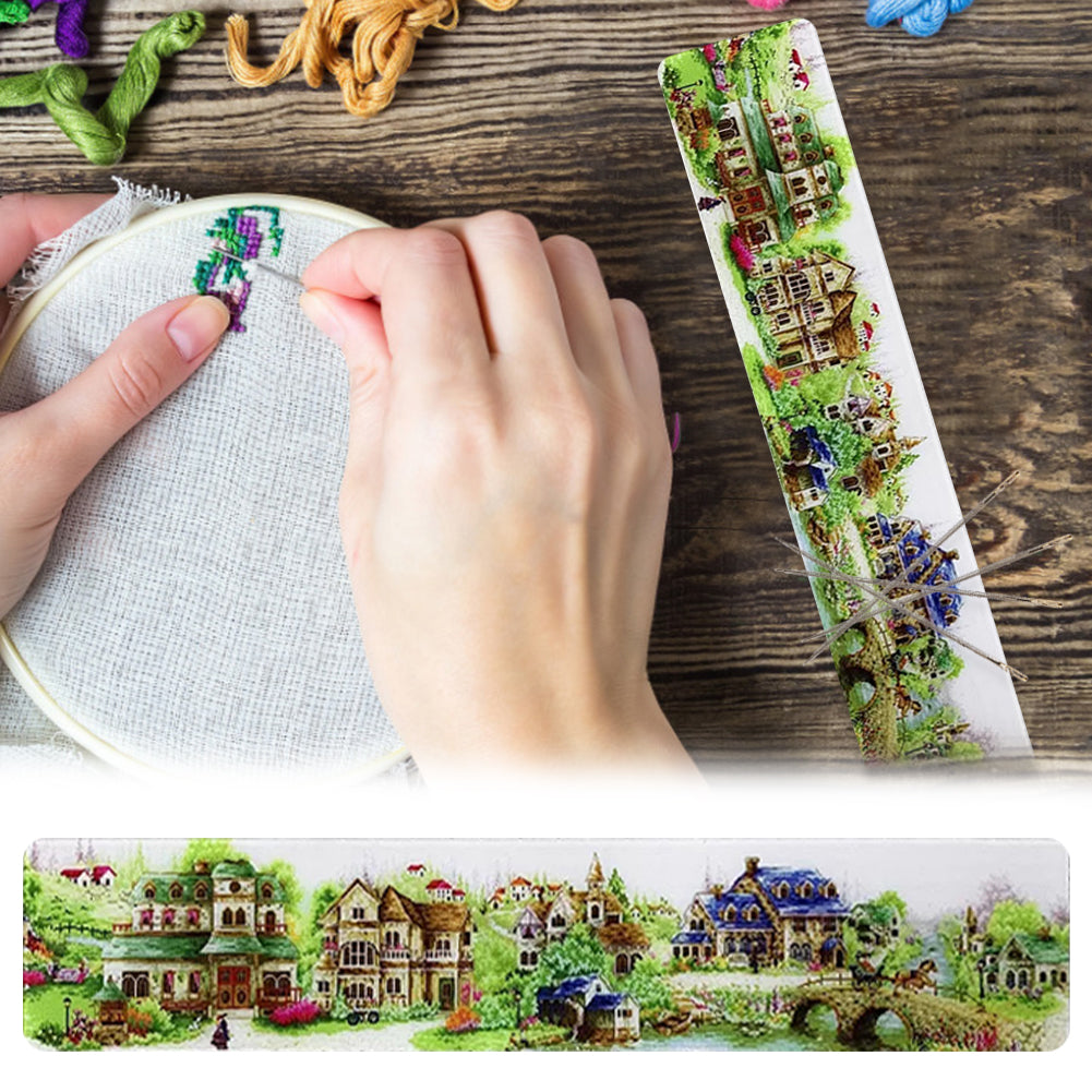 Acrylic European Town Cross Stitch Needle Minder Aesthetic Fridge Magnets