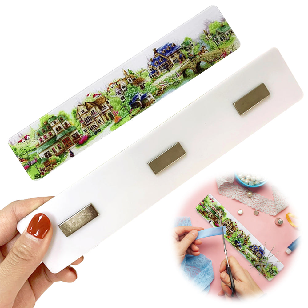 Acrylic European Town Cross Stitch Needle Minder Aesthetic Fridge Magnets