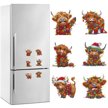 Load image into Gallery viewer, 6pcs DIY Yak Diamond Art Fridge Magnet Kit Diamond Painting Magnets Home Decor

