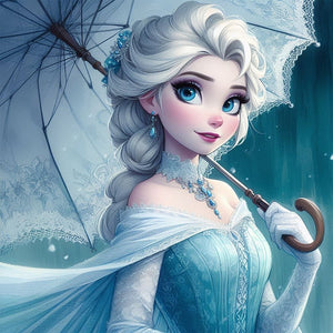 Elsa With An Umbrella 40*40CM(Picture) Full Round Drill Diamond Painting