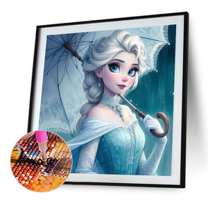 Elsa With An Umbrella 40*40CM(Picture) Full Round Drill Diamond Painting
