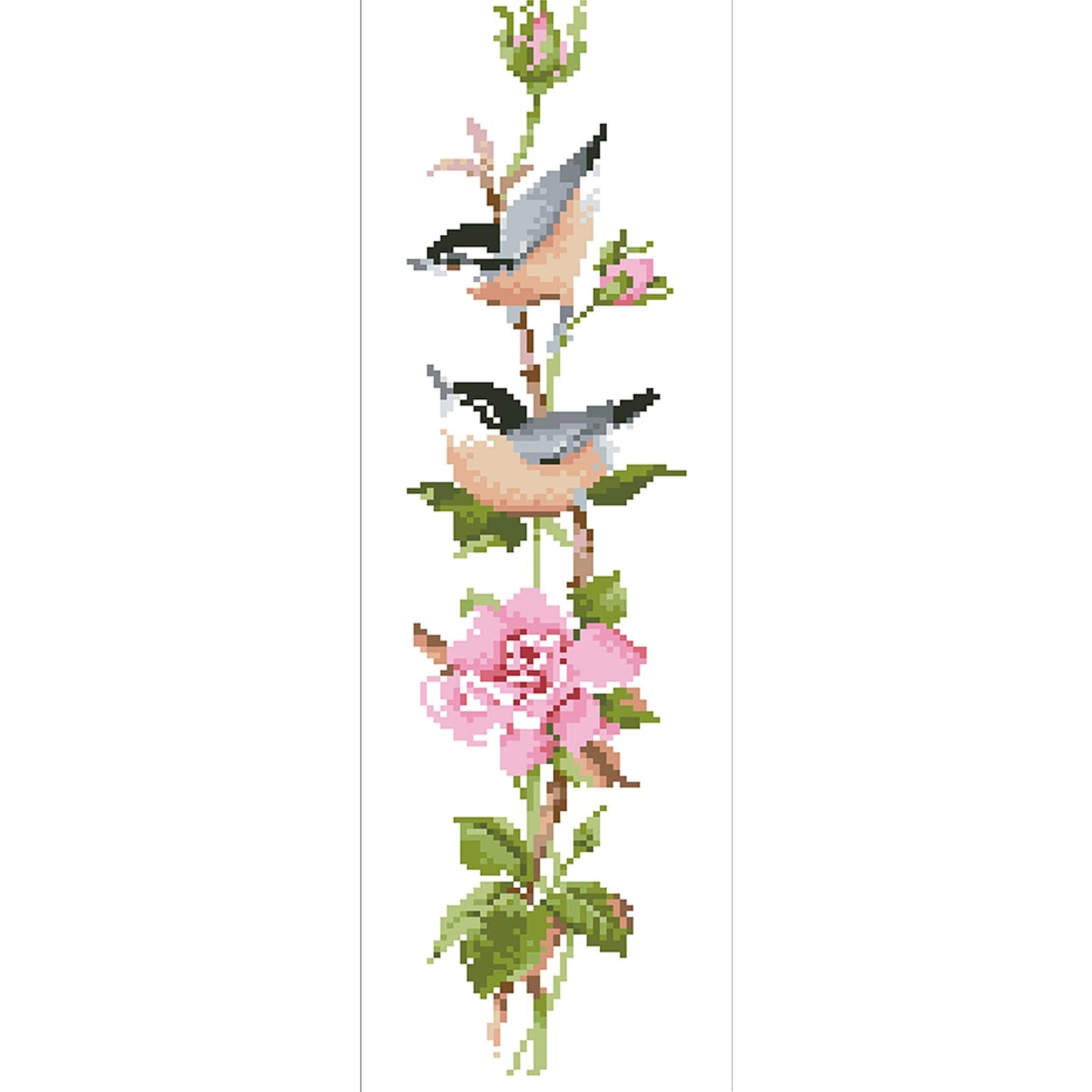Four Seasons Flowers & Birds - Partial  9CT Stamped Cross Stitch - Bead Embroidery 16x53CM/6.30x20.87in