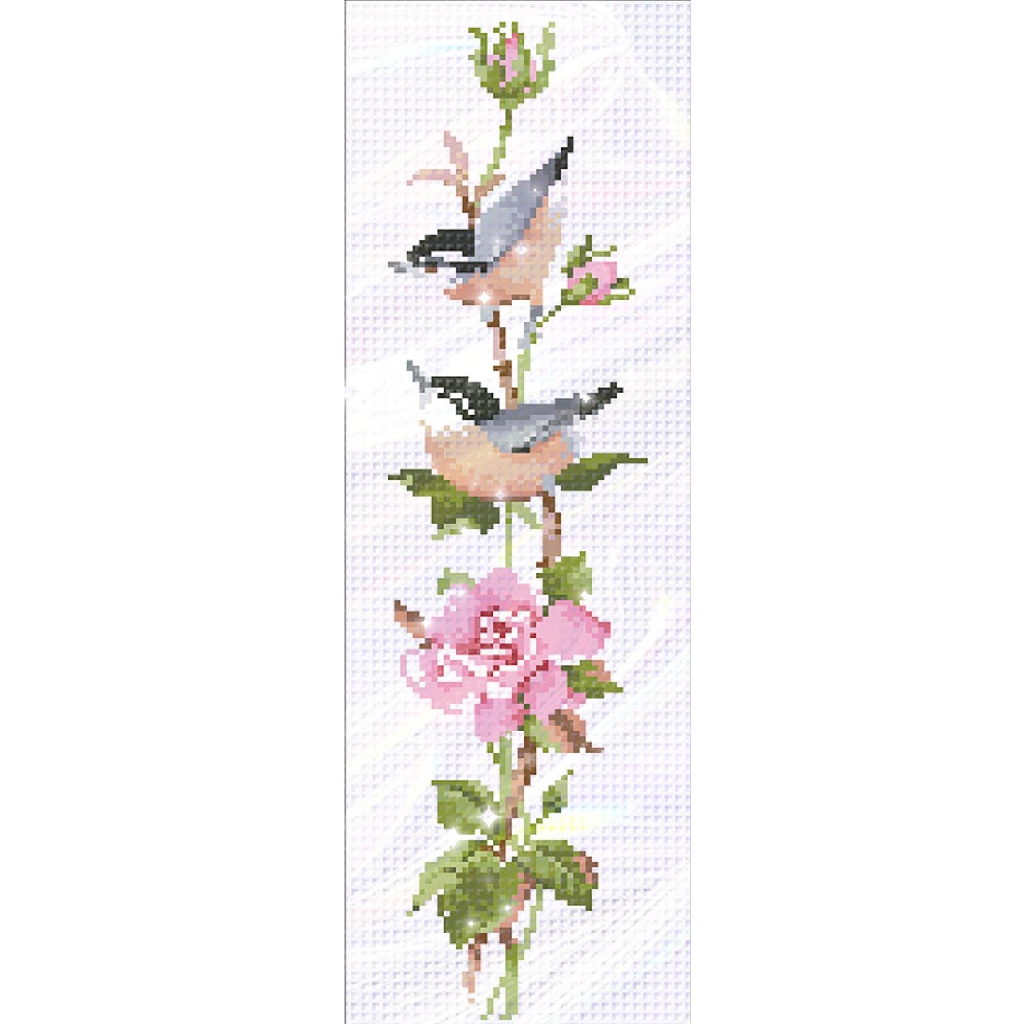 Four Seasons Flowers & Birds - Partial  9CT Stamped Cross Stitch - Bead Embroidery 16x53CM/6.30x20.87in