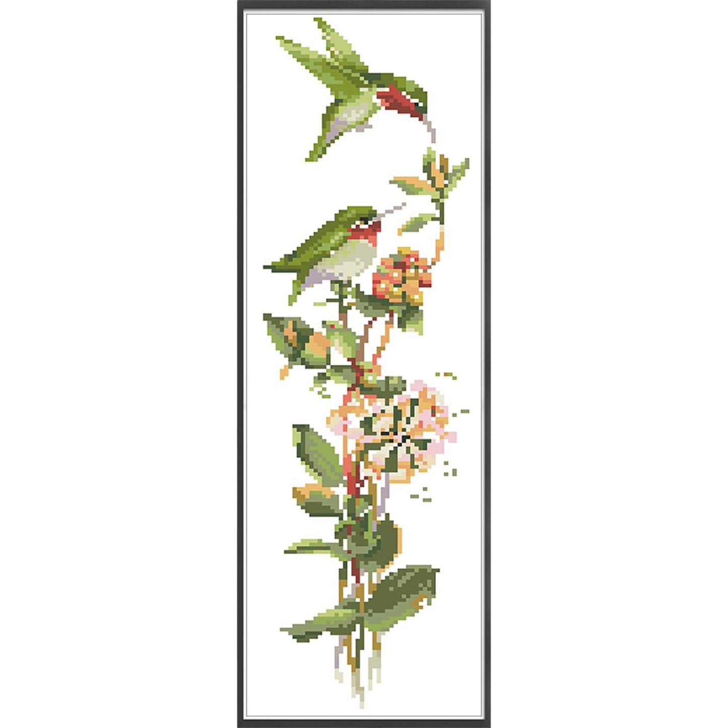 Four Seasons Flowers & Birds - Partial  9CT Stamped Cross Stitch - Bead Embroidery 16x53CM/6.30x20.87in