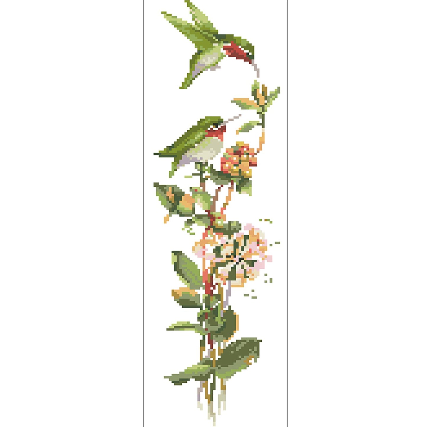 Four Seasons Flowers & Birds - Partial  9CT Stamped Cross Stitch - Bead Embroidery 16x53CM/6.30x20.87in
