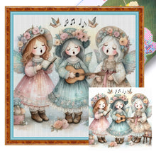 Load image into Gallery viewer, Huancan - Angel Choir Playing Guitar - 50*50CM 11CT 3 Stamped Cross Stitch
