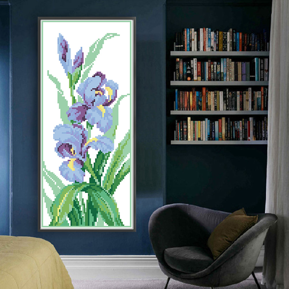 Sweet Small Flowers - Partial  9CT Stamped Cross Stitch - Bead Embroidery 17x42CM/6.69x16.54in