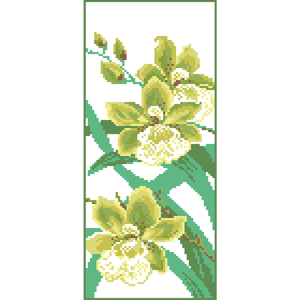 Sweet Small Flowers - Partial  9CT Stamped Cross Stitch - Bead Embroidery 17x42CM/6.69x16.54in