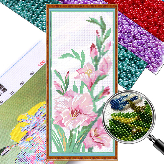 Sweet Small Flowers - Partial  9CT Stamped Cross Stitch - Bead Embroidery 17x42CM/6.69x16.54in