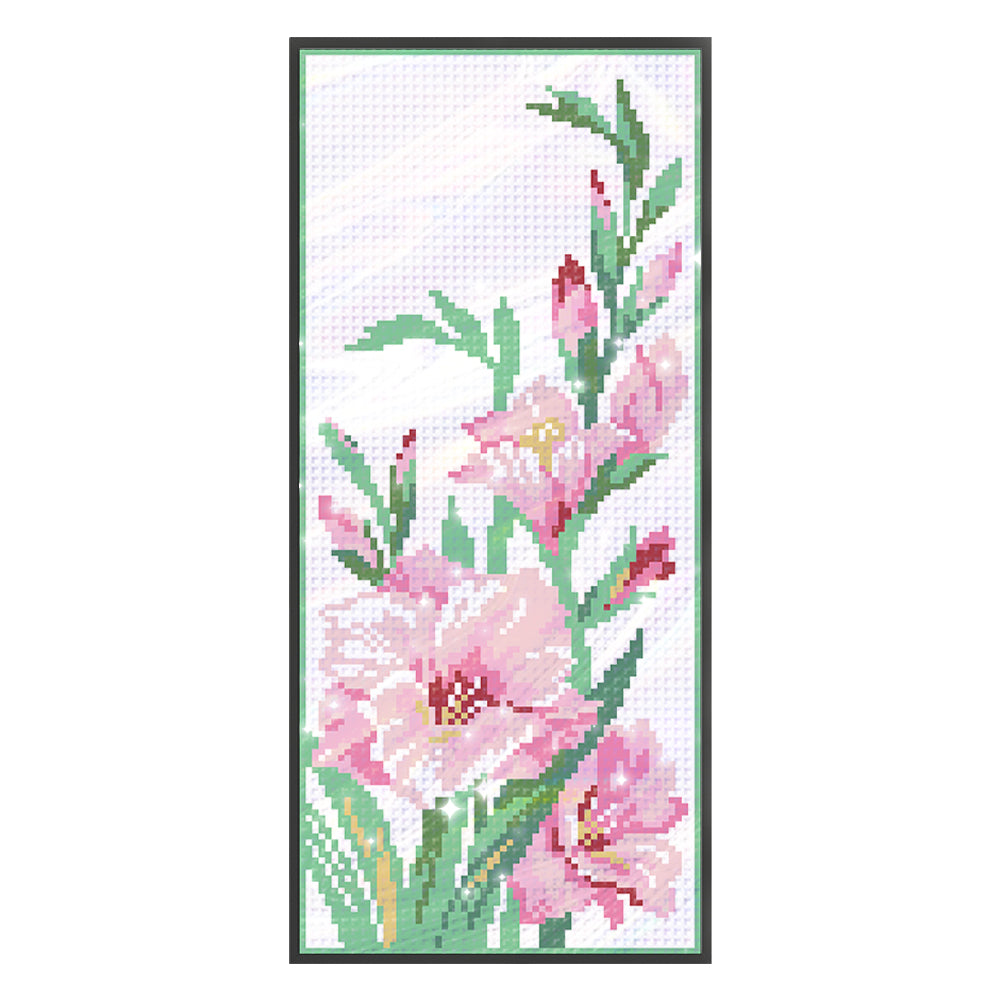 Sweet Small Flowers - Partial  9CT Stamped Cross Stitch - Bead Embroidery 17x42CM/6.69x16.54in
