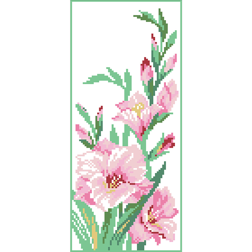 Sweet Small Flowers - Partial  9CT Stamped Cross Stitch - Bead Embroidery 17x42CM/6.69x16.54in
