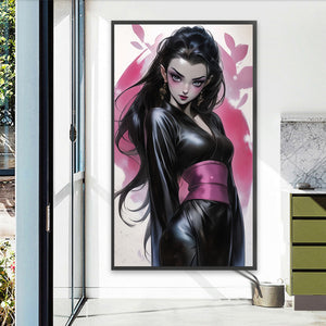 Black-Haired Girl 40*70CM(Picture) Full Round Drill Diamond Painting