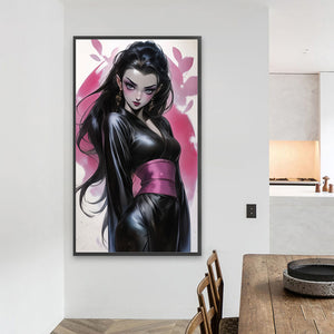 Black-Haired Girl 40*70CM(Picture) Full Round Drill Diamond Painting