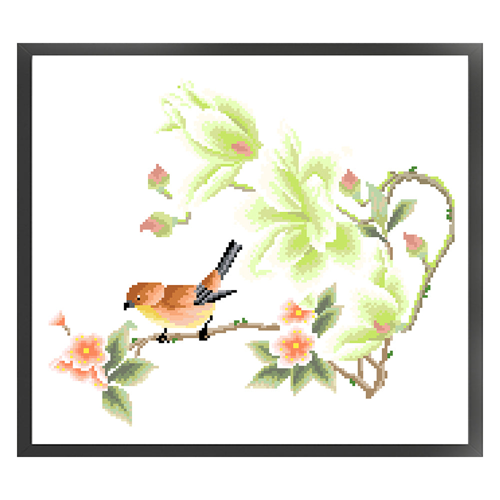 Elegant Four Seasons - Partial  9CT Stamped Cross Stitch - Bead Embroidery 45x43CM/17.72x16.93in