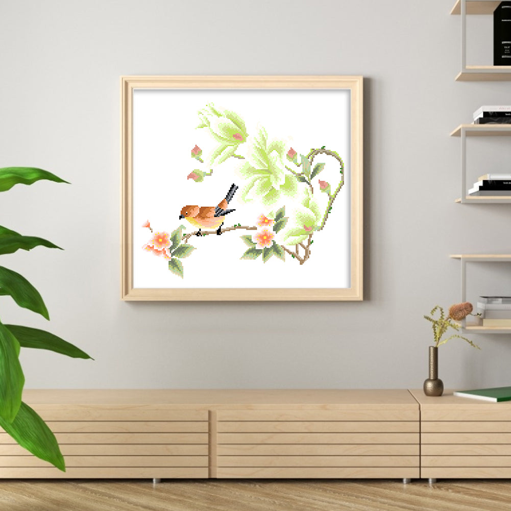 Elegant Four Seasons - Partial  9CT Stamped Cross Stitch - Bead Embroidery 45x43CM/17.72x16.93in