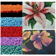 Load image into Gallery viewer, Flower Basket Blue - 45*34CM 9CT Bead embroidery
