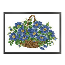 Load image into Gallery viewer, Flower Basket Blue - 45*34CM 9CT Bead embroidery
