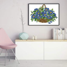 Load image into Gallery viewer, Flower Basket Blue - 45*34CM 9CT Bead embroidery
