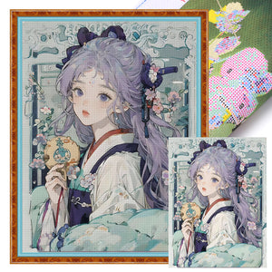 Yishu - Ancient Style Girl - 50*65CM 11CT 3 Stamped Cross Stitch
