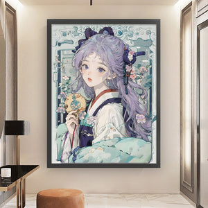 Yishu - Ancient Style Girl - 50*65CM 11CT 3 Stamped Cross Stitch