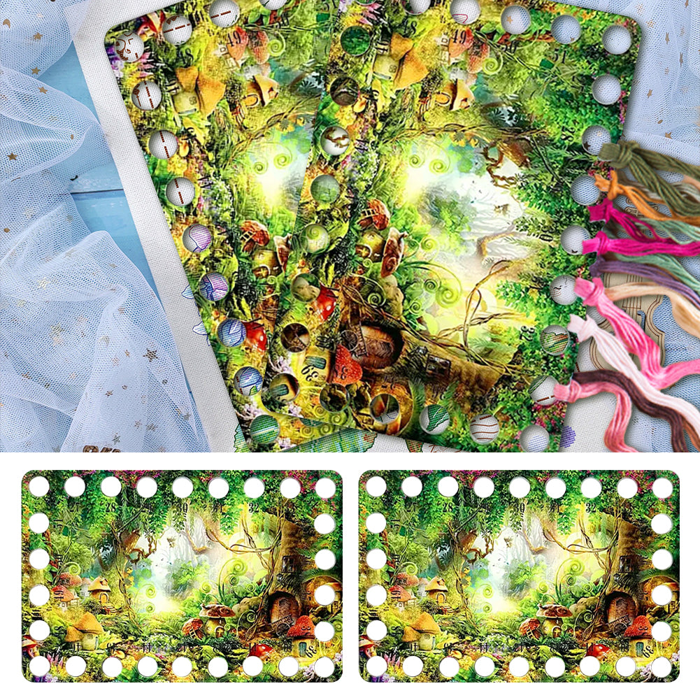Acrylic Mushroom Forest Cross Stitch Threading Board Stitching Thread Holder