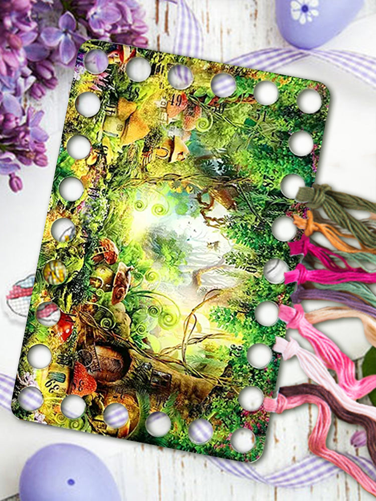 Acrylic Mushroom Forest Cross Stitch Threading Board Stitching Thread Holder