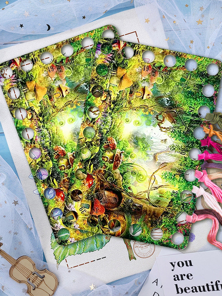Acrylic Mushroom Forest Cross Stitch Threading Board Stitching Thread Holder