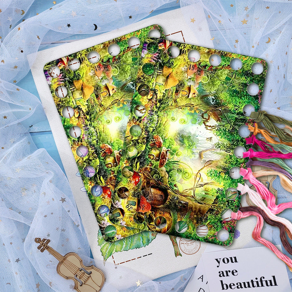 Acrylic Mushroom Forest Cross Stitch Threading Board Stitching Thread Holder