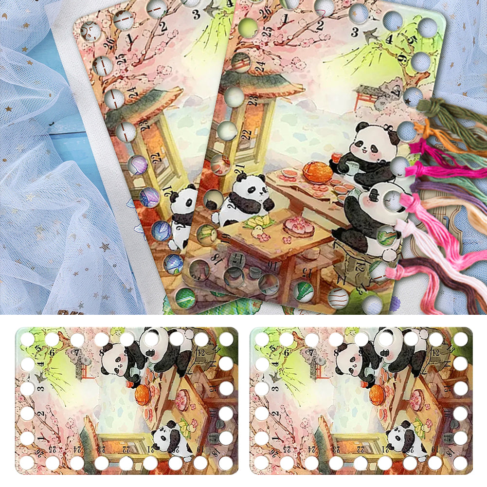 Acrylic Panda Cross Stitch Threading Board 18x12CM Stitching Thread Holder
