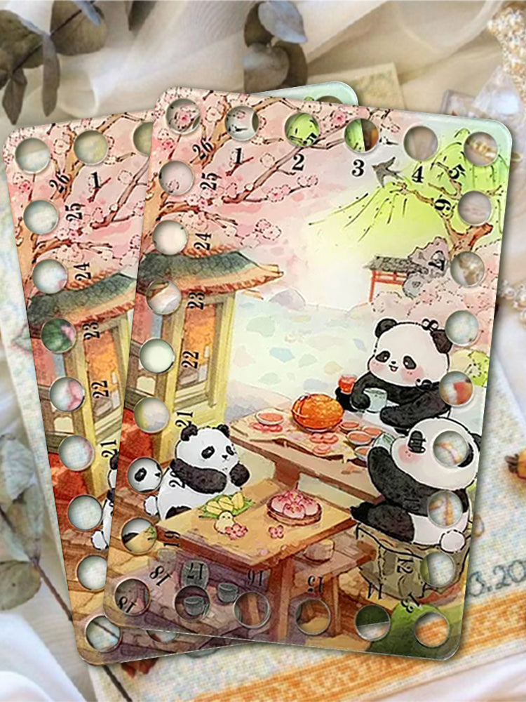 Acrylic Panda Cross Stitch Threading Board 18x12CM Stitching Thread Holder
