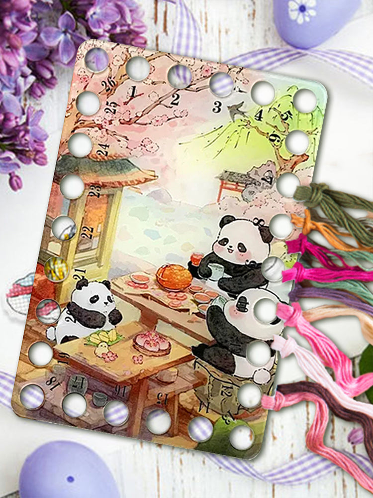 Acrylic Panda Cross Stitch Threading Board 18x12CM Stitching Thread Holder