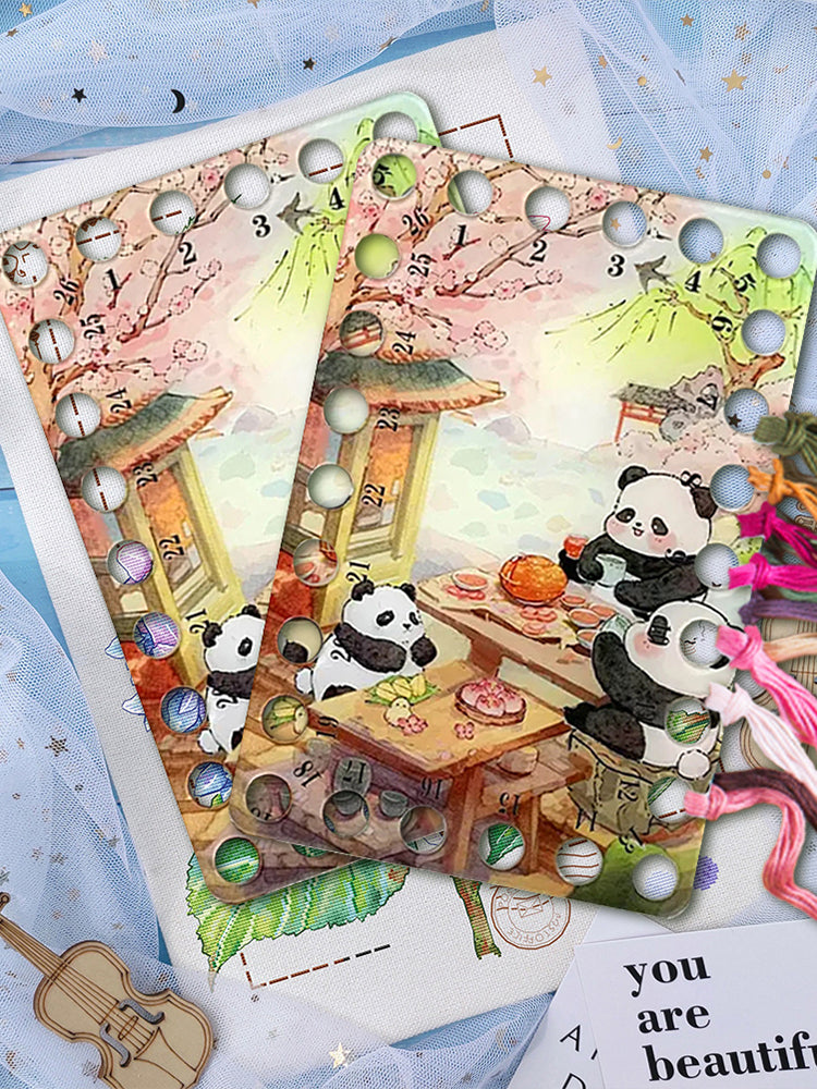 Acrylic Panda Cross Stitch Threading Board 18x12CM Stitching Thread Holder