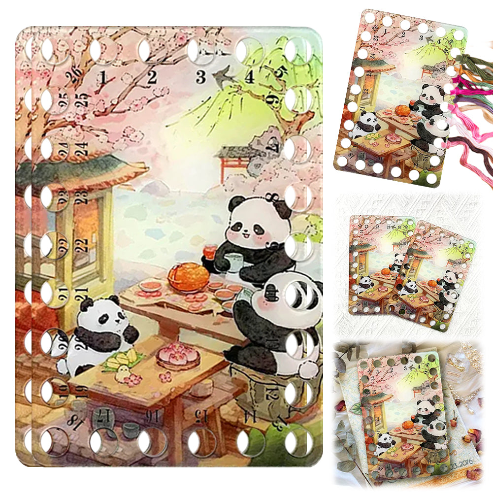 Acrylic Panda Cross Stitch Threading Board 18x12CM Stitching Thread Holder