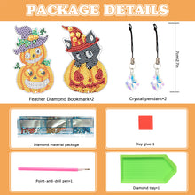 Load image into Gallery viewer, Halloween 2Pcs Special Shape Pumpkin 5D DIY Diamond Painting Bookmark for Reading Day Gift
