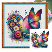 Load image into Gallery viewer, Huancan - Butterfly Love Boat - 40*40CM 11CT 3 Stamped Cross Stitch
