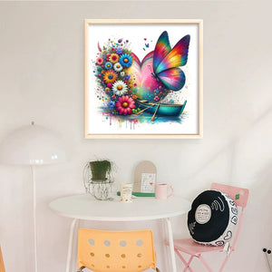 Huancan - Butterfly Love Boat - 40*40CM 11CT 3 Stamped Cross Stitch