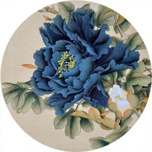 Yishu - Blue Peony - 40*40CM 11CT 3 Stamped Cross Stitch