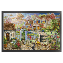 Load image into Gallery viewer, Joy Sunday - Garden Courtyard Courtyard - 62*45CM 14CT 2 Stamped Cross Stitch
