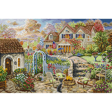 Load image into Gallery viewer, Joy Sunday - Garden Courtyard Courtyard - 62*45CM 14CT 2 Stamped Cross Stitch
