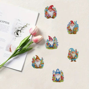 6Pcs Acrylic Special Shape Christmas DIY Diamond Painting Fridge Magnet
