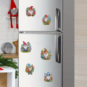 6Pcs Acrylic Special Shape Christmas DIY Diamond Painting Fridge Magnet