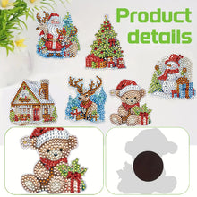 Load image into Gallery viewer, 6Pcs Acrylic Special Shape Christmas Tree Diamond Painting Fridge Magnet
