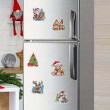 Load image into Gallery viewer, 6Pcs Acrylic Special Shape Christmas Tree Diamond Painting Fridge Magnet
