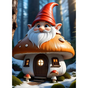 Gnome House 40*55CM(Canvas) Full Round Drill Diamond Painting