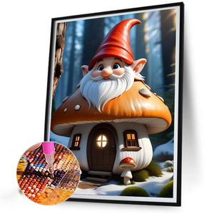 Gnome House 40*55CM(Canvas) Full Round Drill Diamond Painting