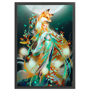 Huancan - Fox And Girl - 50*70CM 11CT 3 Stamped Cross Stitch