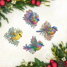 Load image into Gallery viewer, 4Pcs Diamond Painting Brooch Colorful Bird DIY Diamond Badge Pins for Art Crafts
