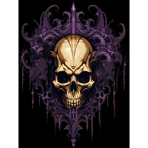 Skull 30*40CM(Canvas) Full Round Drill Diamond Painting